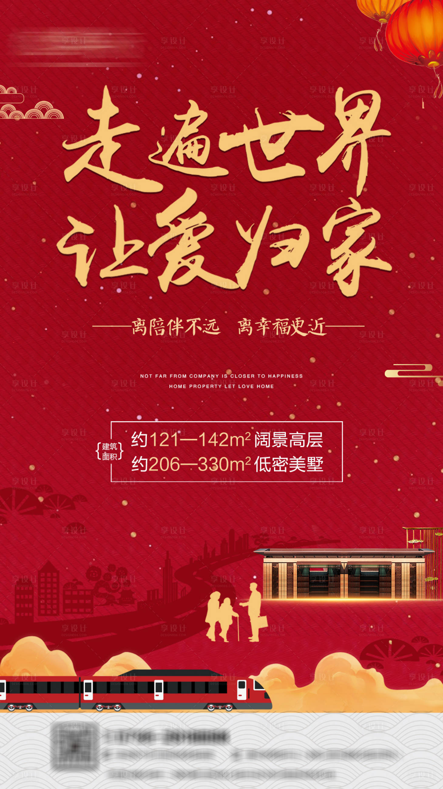 地产返乡置业海报红色色psd广告设计作品素材免费下载-享设计