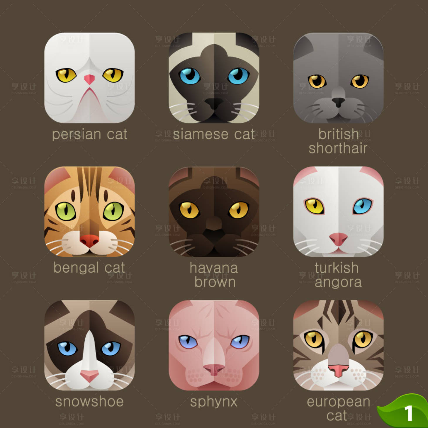源文件下载【享设计】搜索编号：13680000029818394【APP猫头像icon设计UI设计】
