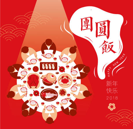 源文件下载【团圆饭聚餐除夕插画海报】编号：27700000035465693