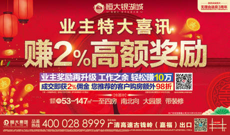 源文件下载【享设计】搜索编号：80230000039684992【特大喜讯奖励促销房地产展板】