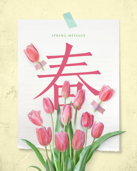 源文件下载【春季春天郁金香文艺文字海报】编号：35420000047297155