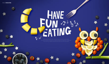 创意水果香蕉猫头鹰广告展板