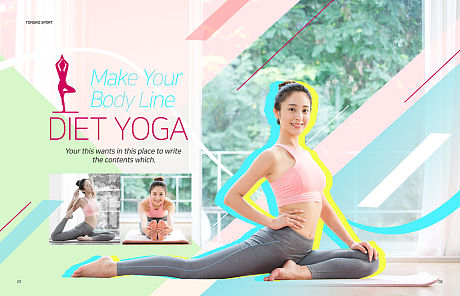 健身减肥瑜伽锻炼人物广告展板-源文件【享设计】