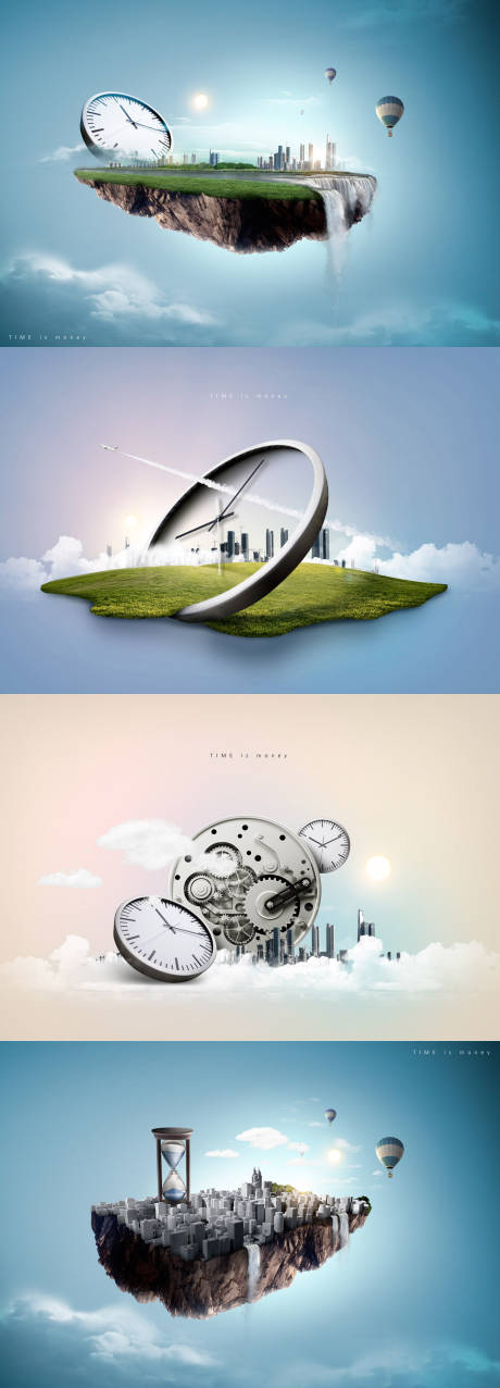 编号：20190511002554845【享设计】源文件下载-创意时间城市实景合成海报