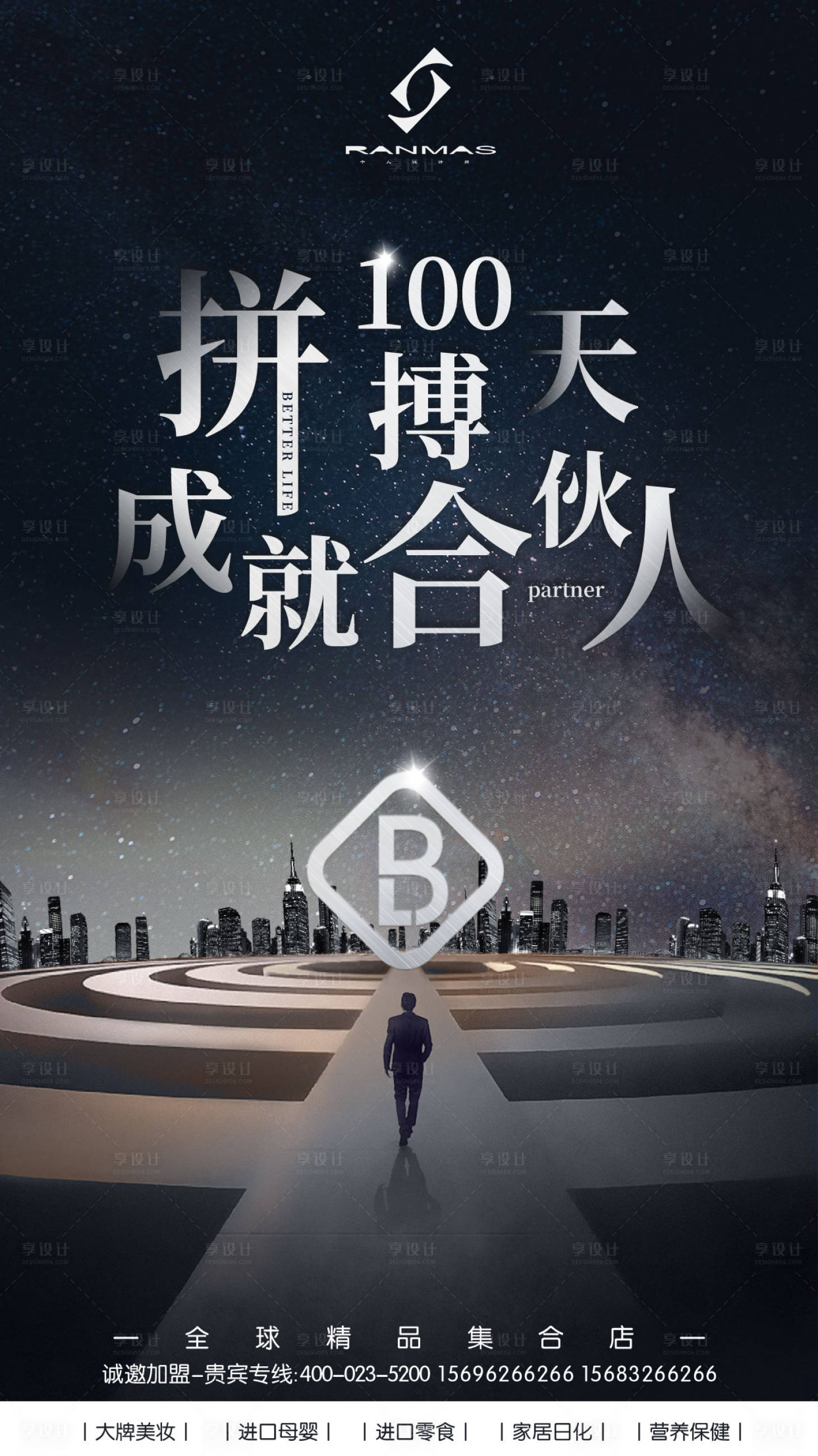 源文件下載【大氣城市商務合伙人招募招聘海報】編號：12030000135022544