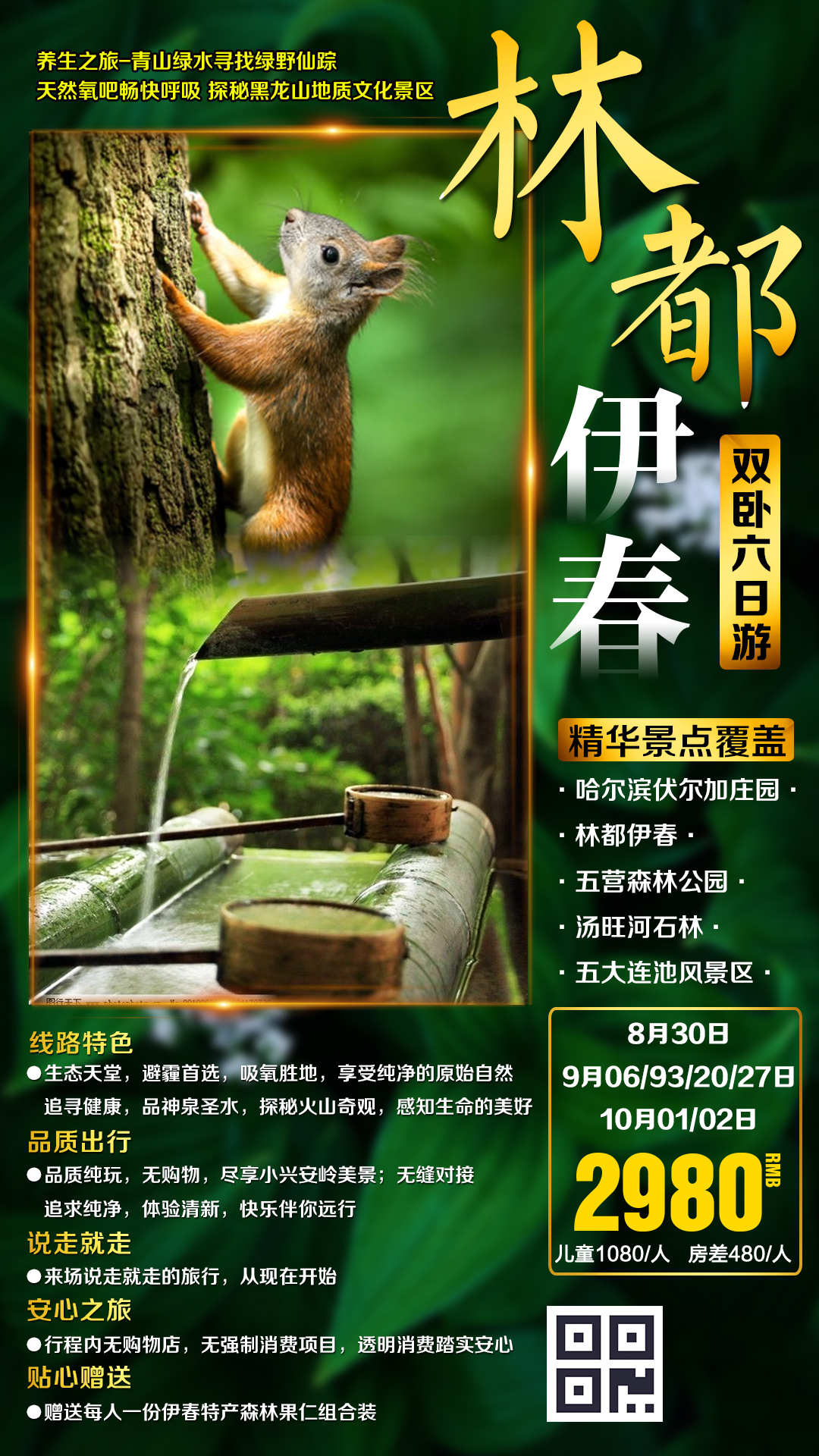 黑龙江伊春森林大自然东北旅游海报