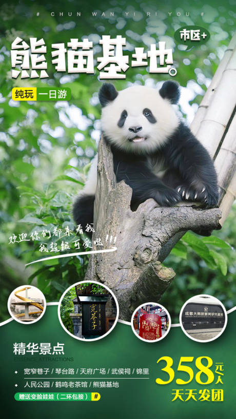 编号：20191112120647215【享设计】源文件下载-熊猫基地旅游海报