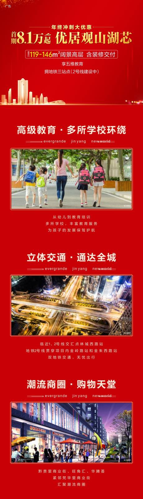 源文件下載【地產紅金購房長圖專題設計】編號：27360000377354222