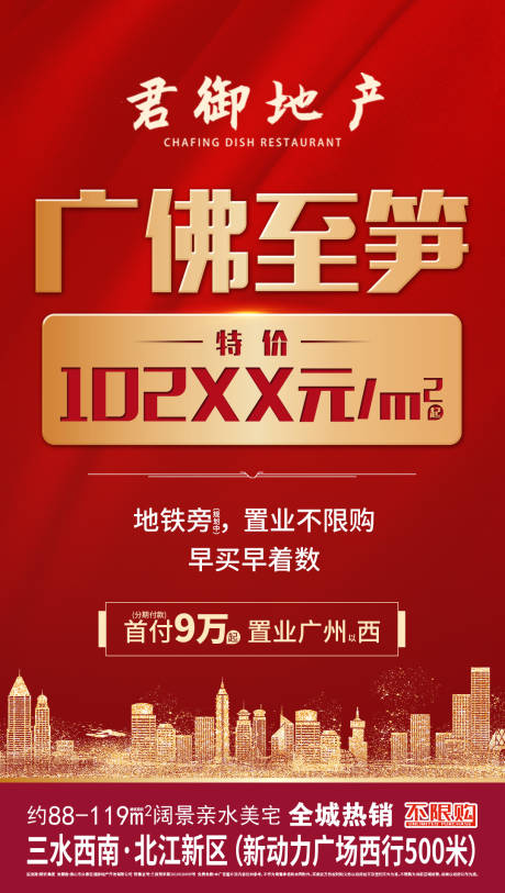 源文件下载【地产红金特价热销移动端海报】编号：69120000335711403