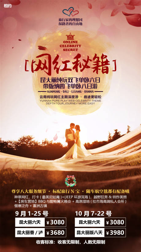 源文件下载【网红秘籍云南旅游移动端海报】编号：15940000342825313