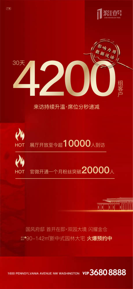 源文件下载【红金地产开盘大气热销移动端海报】编号：20780000331427687