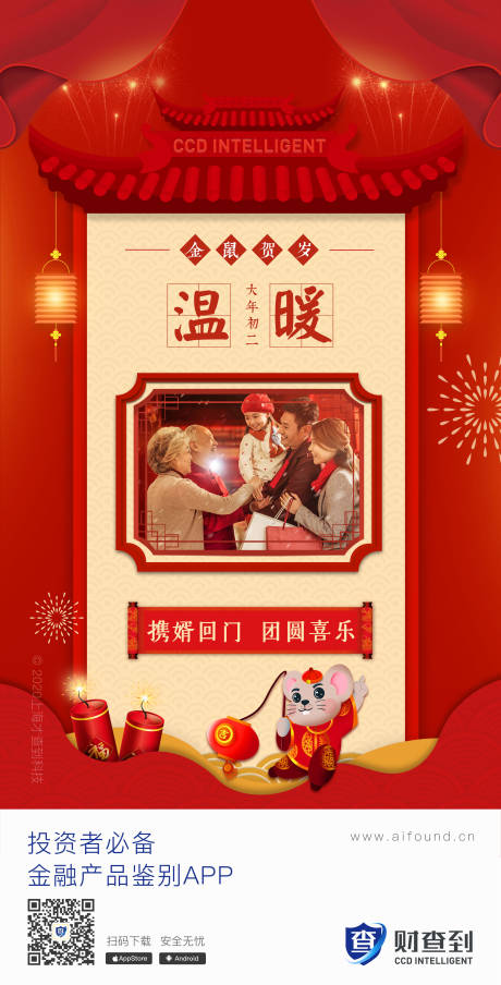 源文件下载【春节初二祝福海报】编号：14050000375507040