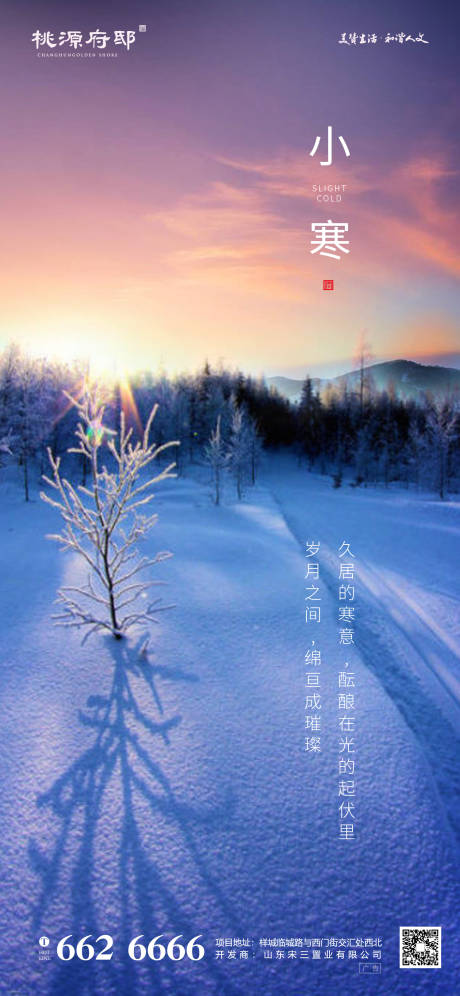 源文件下载【大气简约房地产小寒节气移动端海报】编号：70340000327031679
