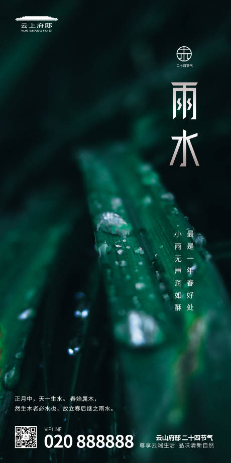雨水节气地产二十四节气主题海报-源文件【享设计】