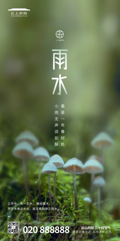 雨水二十四节气地产平面海报-源文件【享设计】
