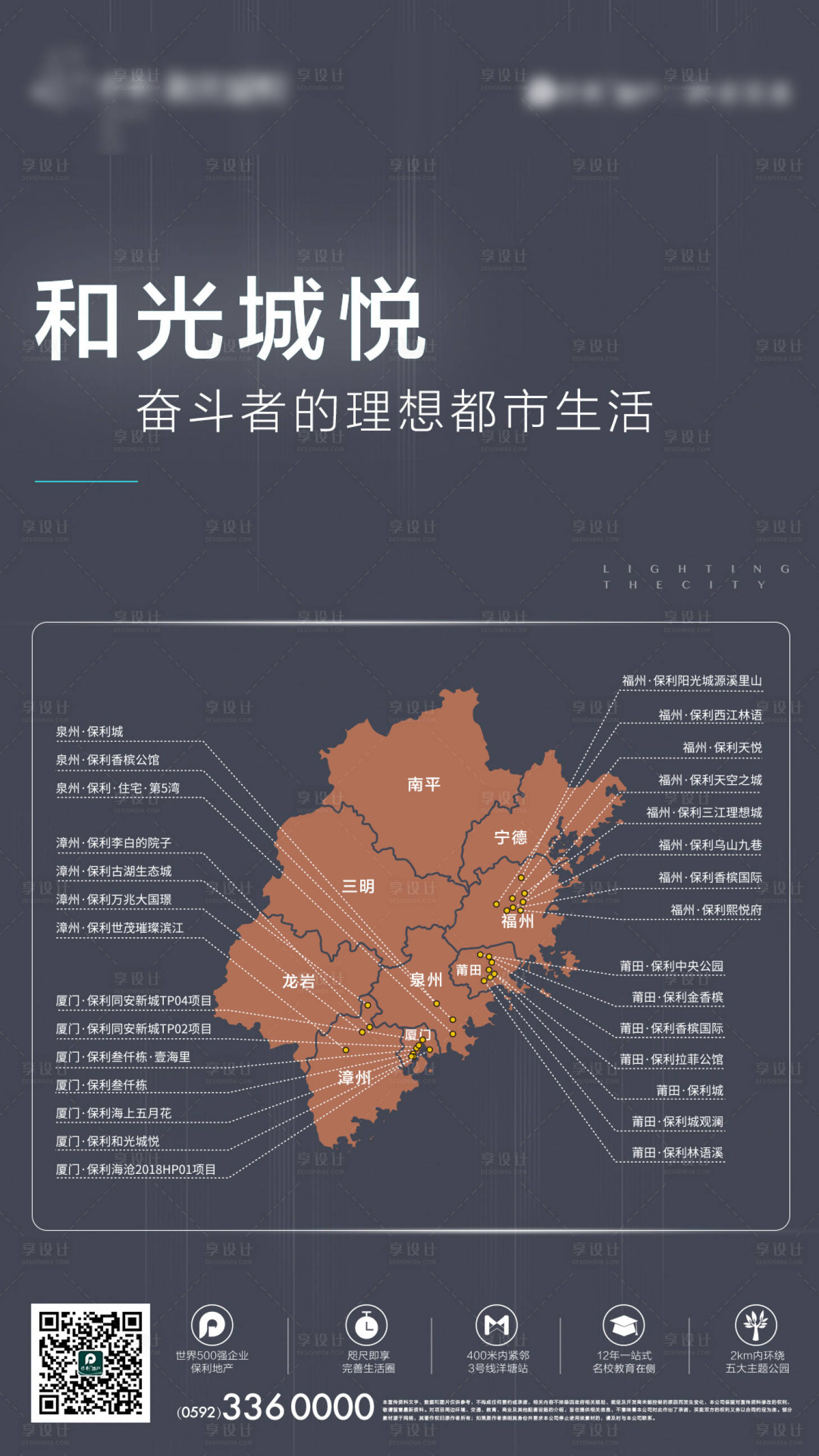源文件下载【享设计】搜索编号：36100000583638098【地产项目区域板块分布海报】
