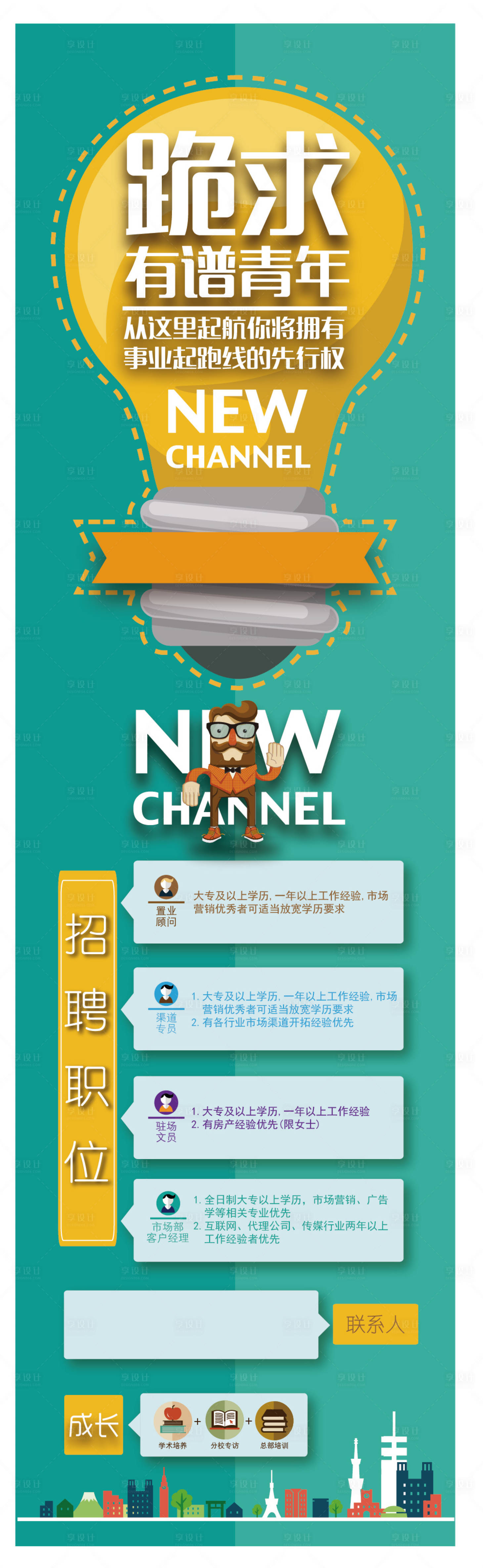 源文件下载【扁平化招聘海报长图】编号：54830000569685275