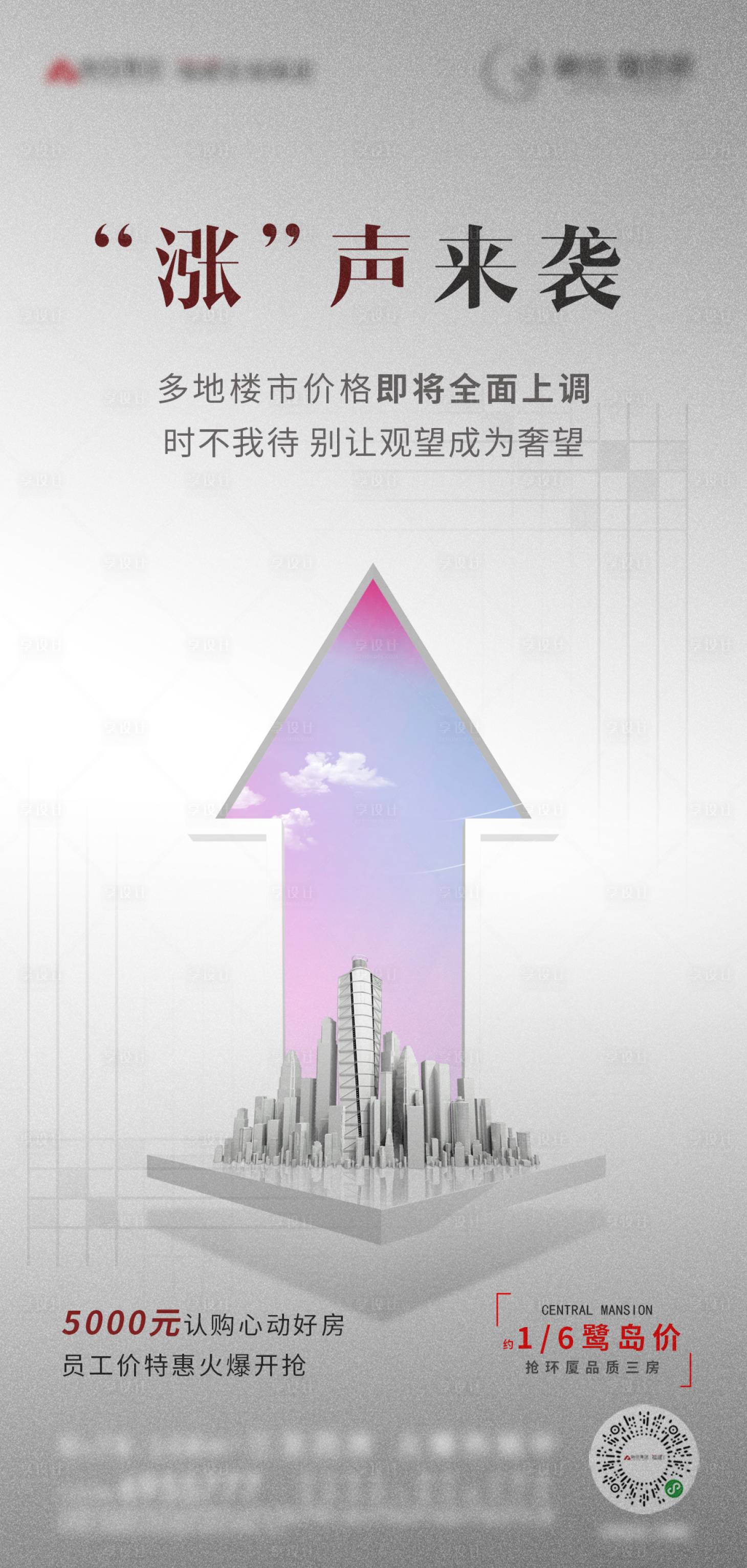 源文件下载【享设计】搜索编号：90240000605952142【地产涨价海报】