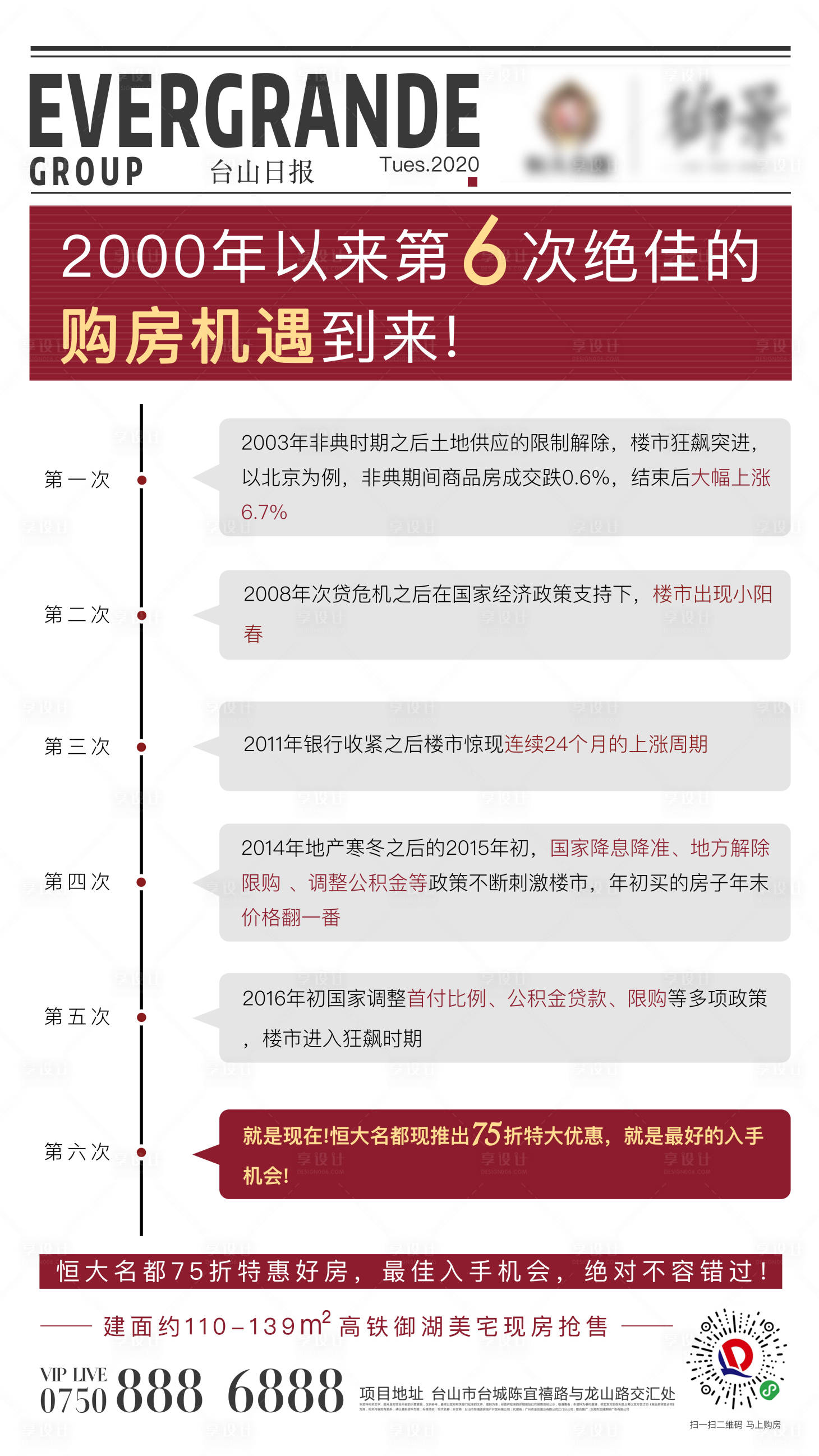 源文件下載【享設(shè)計】搜索編號：51990000576916329【地產(chǎn)紅白色購房機(jī)遇喜報單圖】