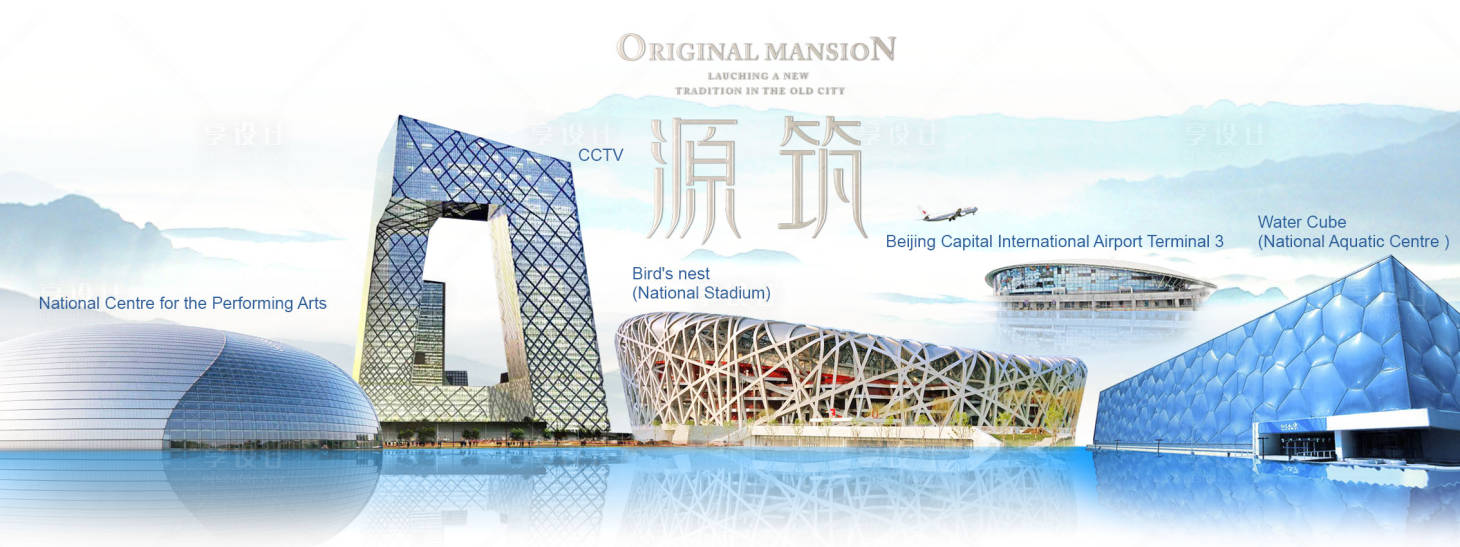 源文件下载【北京地标形象背景板】编号：36040000626044899