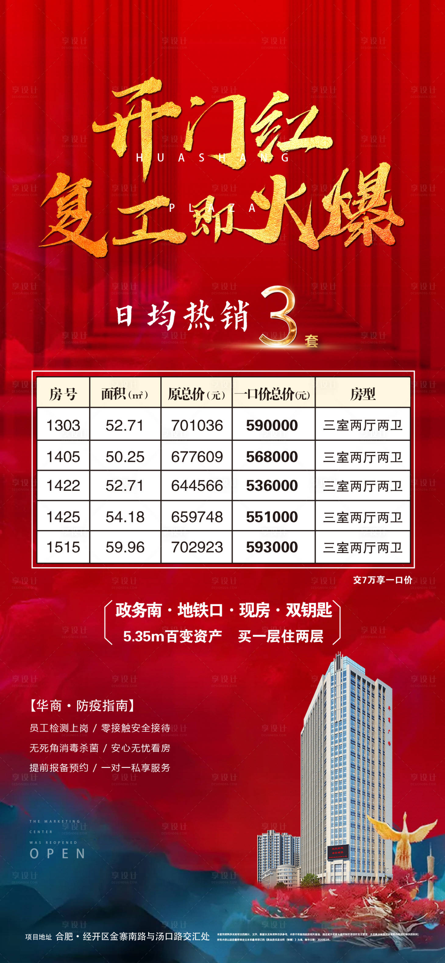 源文件下载【享设计】搜索编号：88230000596891271【地产复工特价房海报】