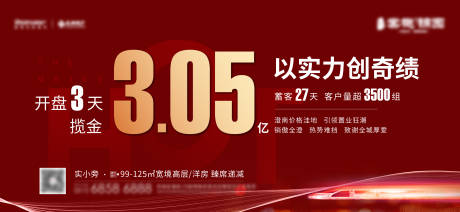 源文件下载【享设计】搜索编号：51820000503865094【房地产开盘红金海报展板】