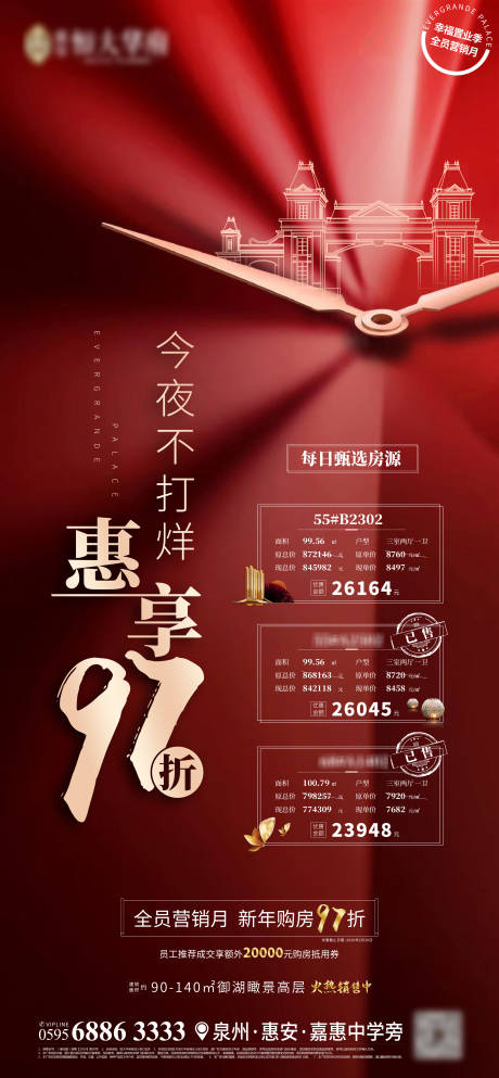 源文件下载【房地产热销不打烊红金海报】编号：74280000585403890