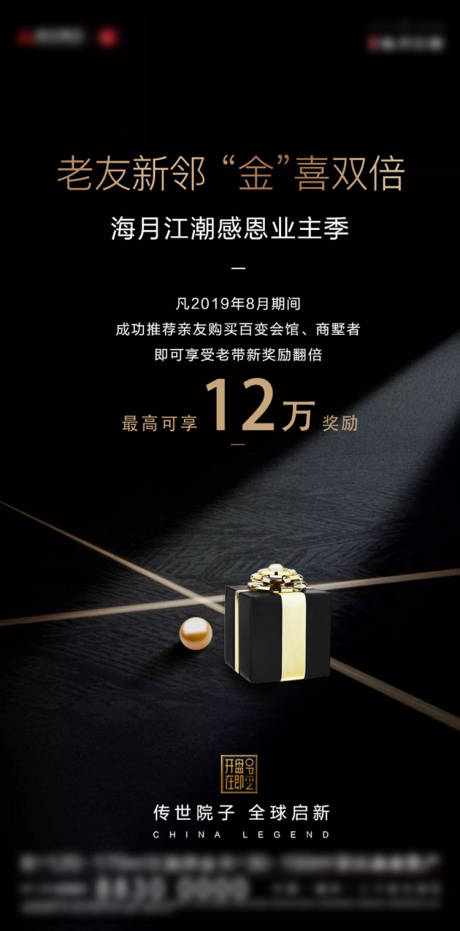 源文件下载【享设计】搜索编号：27360000551263701【房地产黑金老带新海报】