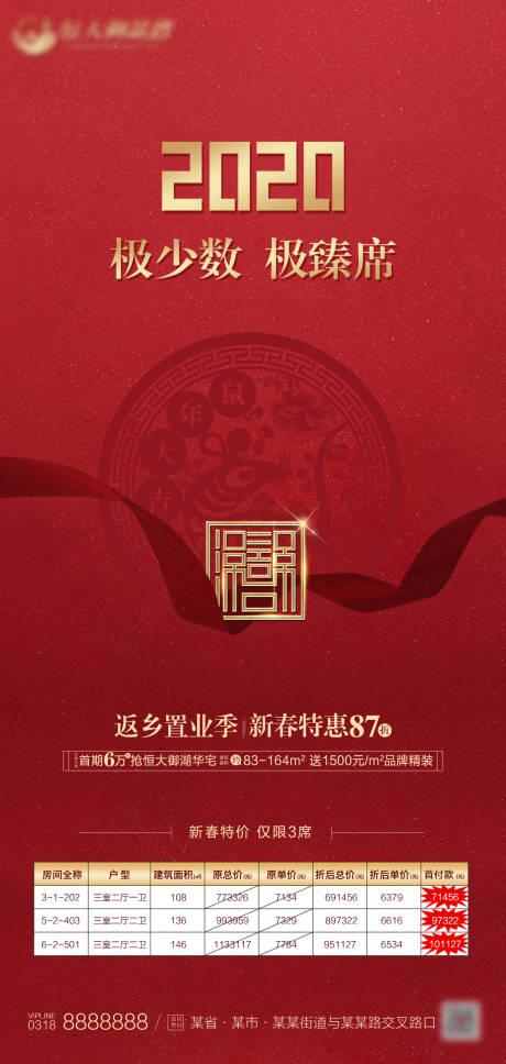 源文件下載【地產2020紅金特價房海報】編號：41040000655363320