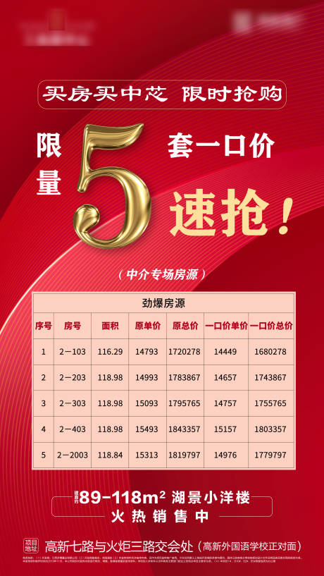 源文件下载【房地产红金特价房微信移动端海报】编号：30120000807773024