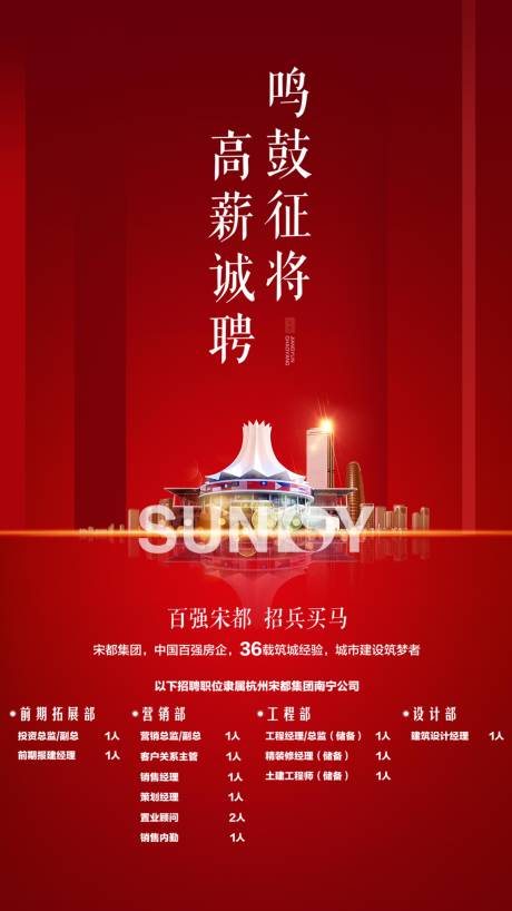 源文件下载【红色地产集团招聘海报】编号：67910000721673955