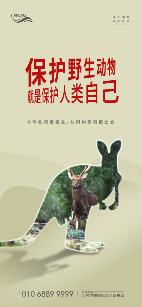 简约保护野生动物宣传海报