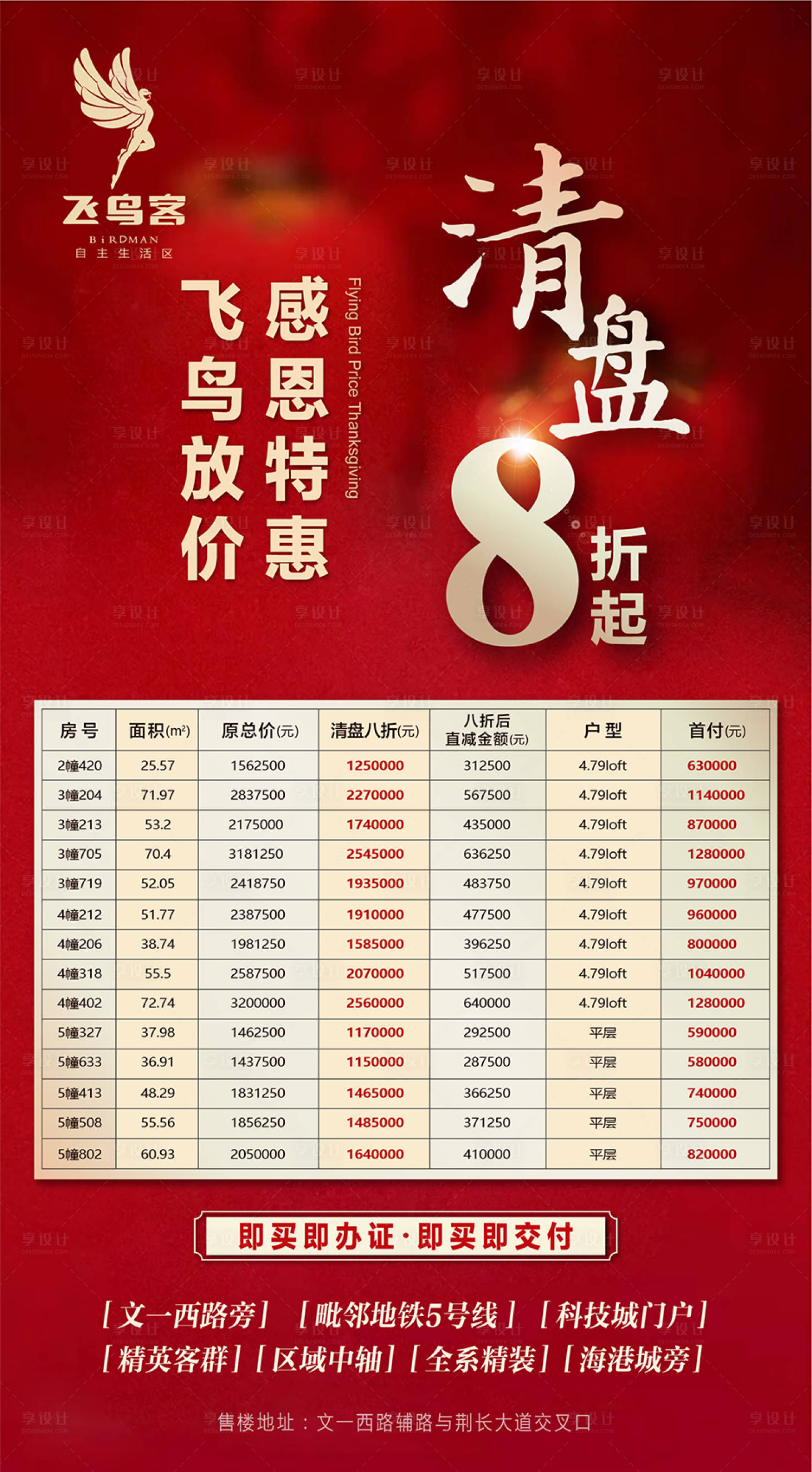 源文件下载【飞鸟放价海报】编号：60620000756769070