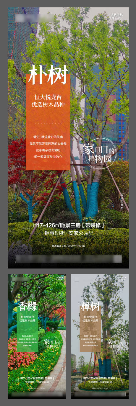 地产园林植物图鉴系列海报-源文件【享设计】
