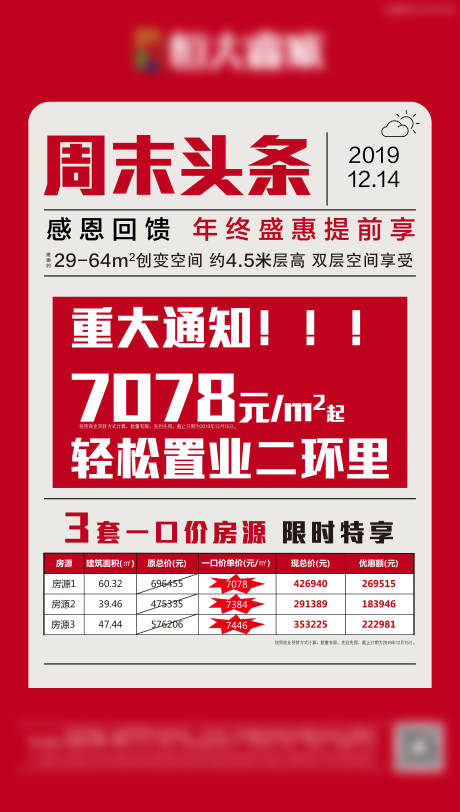 源文件下载【地产特价房大字报移动端海报】编号：20200418142417866