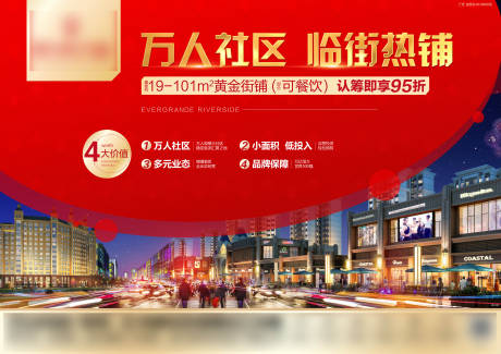 源文件下载【临街热铺红金广告展板】编号：54090000681525482