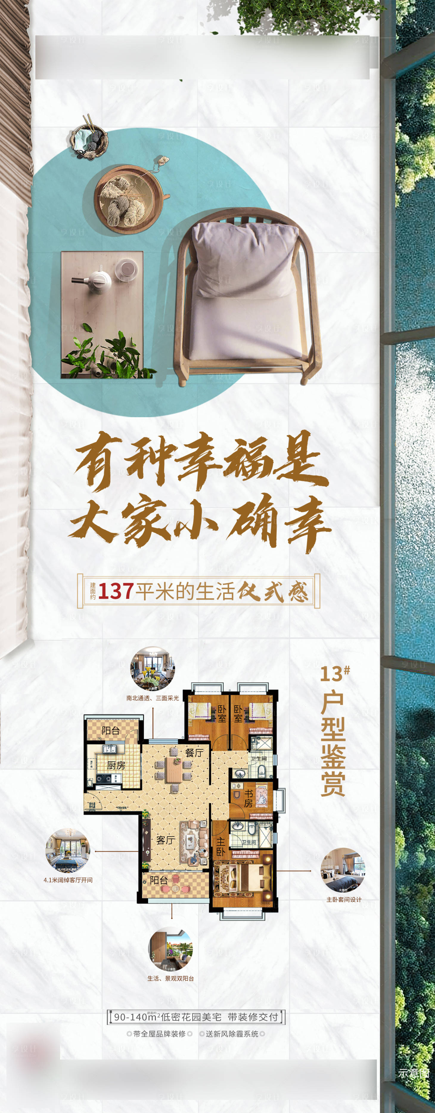源文件下载【享设计】搜索编号：56770000924822133【地产户型价值点海报长图】