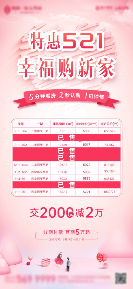 源文件下載【享設計】搜索編號：33850000953833779【地產特價房情人節微信刷屏海報】