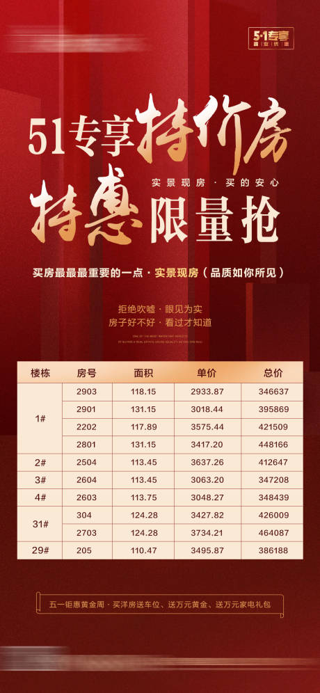 源文件下载【房地产五一特价房移动端海报】编号：71270000824844196
