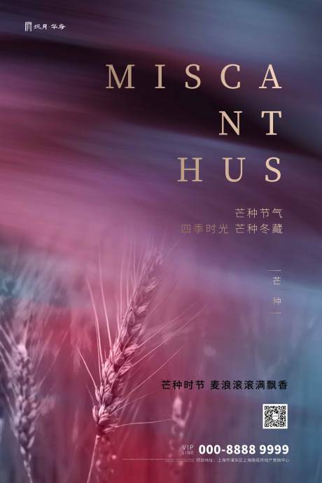源文件下載【芒種紫色節氣海報】編號：86220000885346773