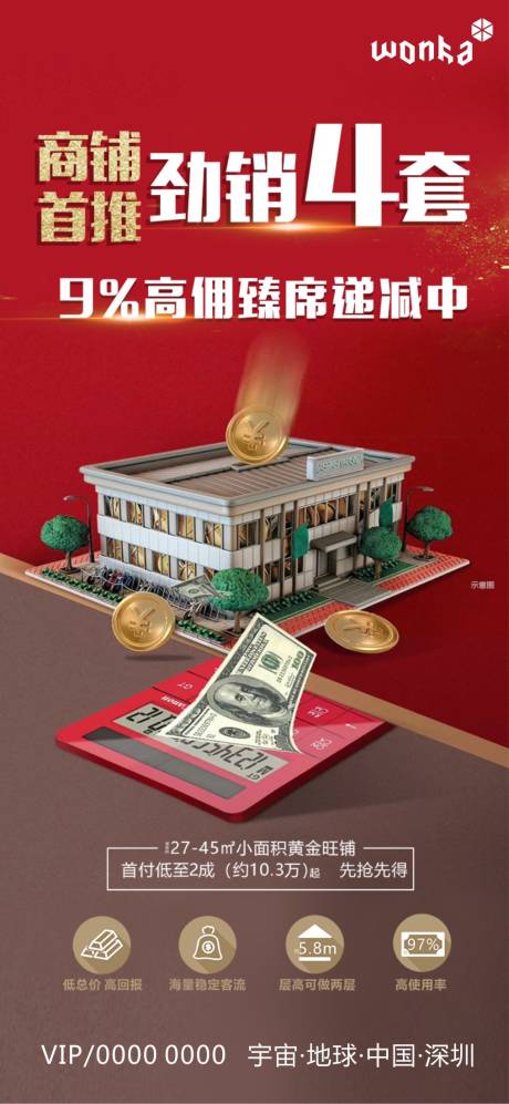 源文件下载【享设计】搜索编号：35620001022983775【房地产商铺投资价值点海报】