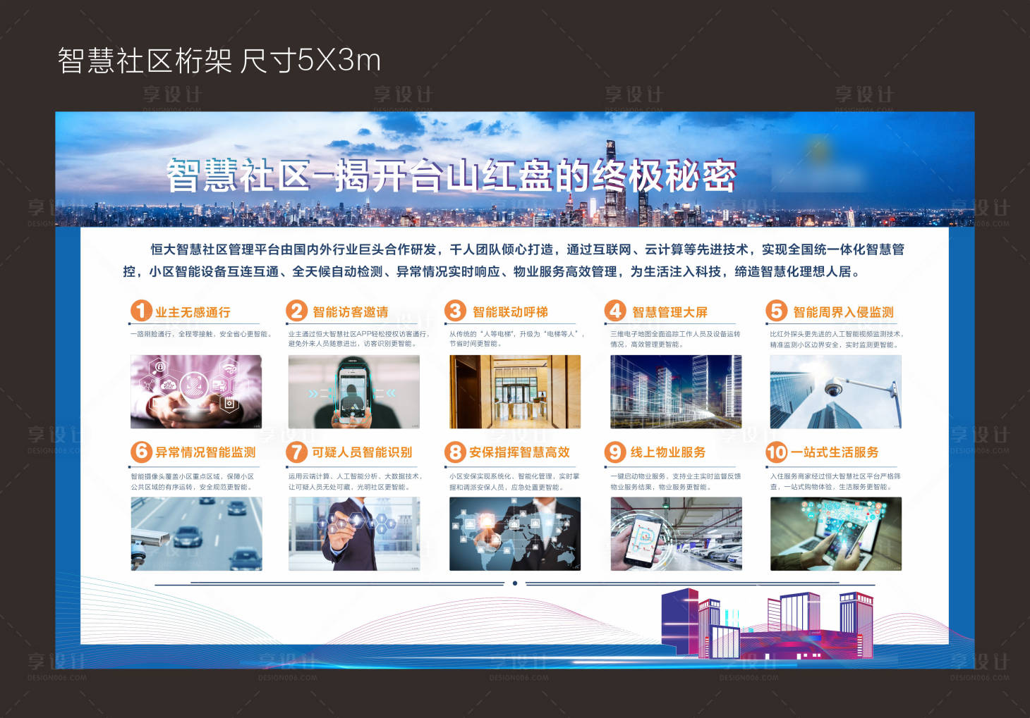 源文件下載【享設計】搜索編號：53440000835674986【地產智慧社區背景板】