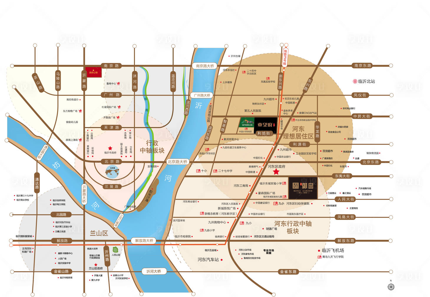 源文件下载【享设计】搜索编号：64010000971828513【地产简约区位图】
