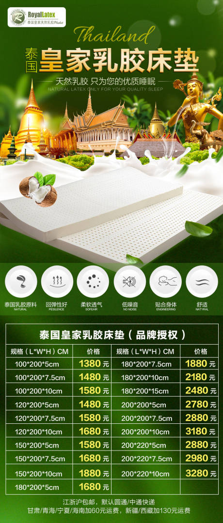 源文件下载【泰国皇家天然乳胶床垫促销海报】编号：79850000878023222