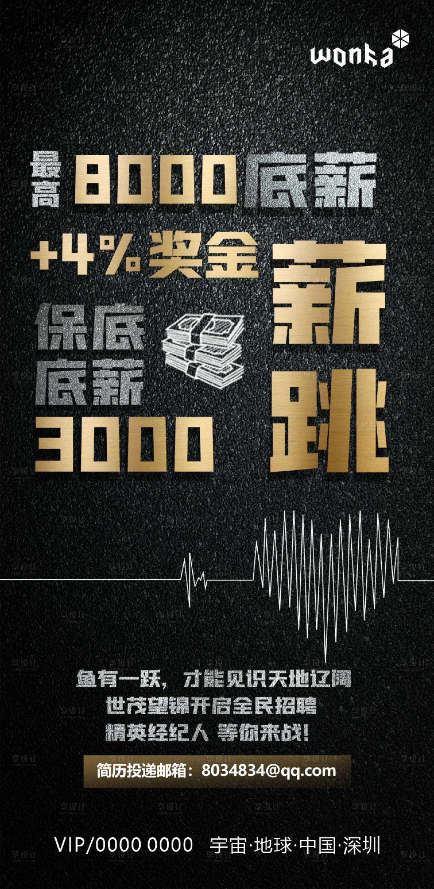 源文件下載【享設計】搜索編號：79670000849705708【房地產黑金大字報招聘海報 】
