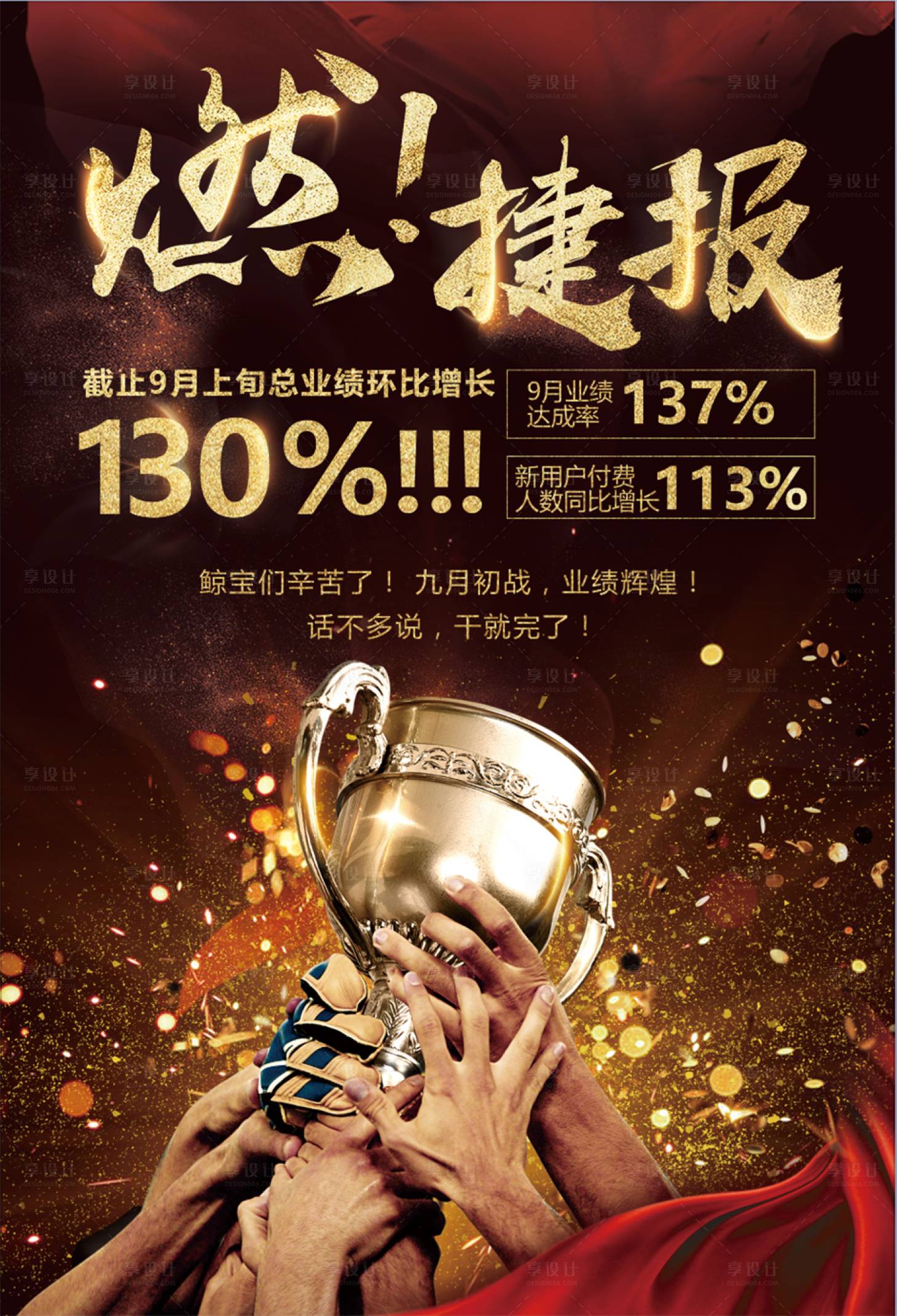 源文件下载【大气燃捷报业绩战报海报】编号：94980000914597677