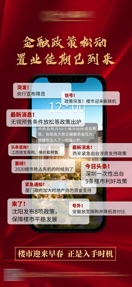 源文件下载【享设计】搜索编号：13400000883049141【地产利好政策宣传海报】