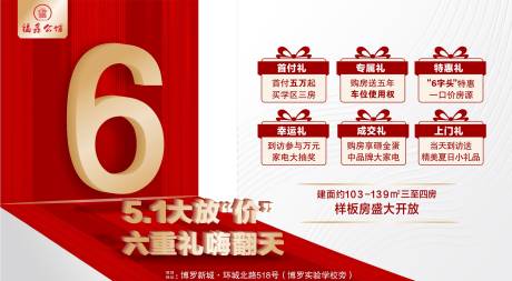 源文件下载【房地产六重礼广告展板海报】编号：20210000855029823