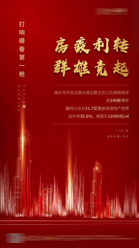 源文件下載【享設計】搜索編號：91970001010238633【地產拿地土拍紅金海報】