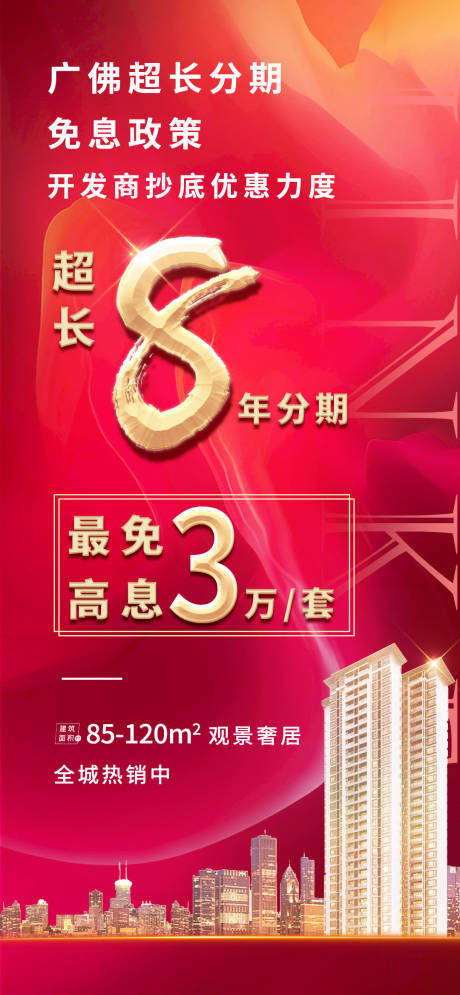 源文件下载【房地产红金热销海报】编号：48980000914231160